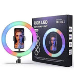 10.2" RGB LED Ring Light with Adjustable Tripod Stand and Phone Holder