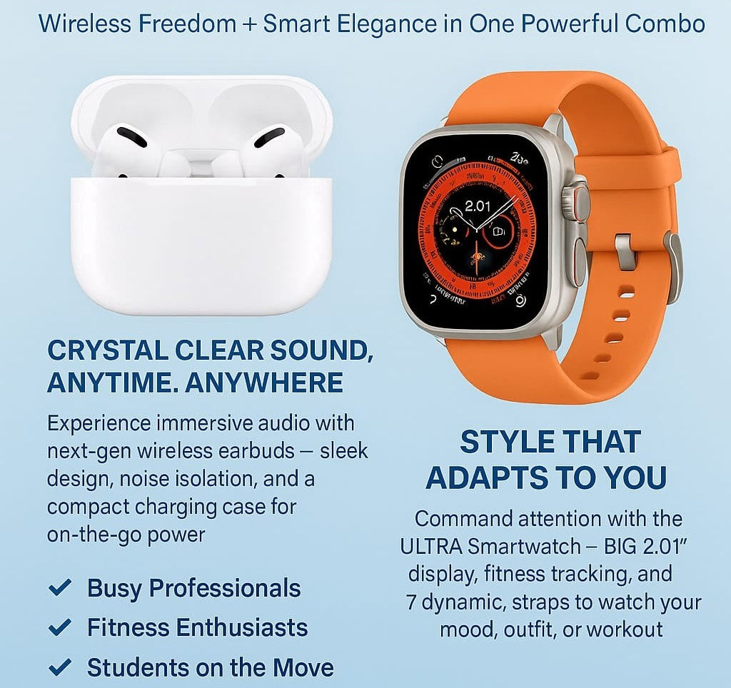 AirPods Pro 2 and Ultra Smartwatch 7-in-1 Tech Bundle – Modernbyt