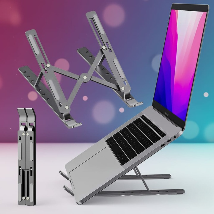 Speed-X Adjustable Aluminum Laptop Stand for Up to 16" Laptops