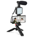 Pro Vlogging Kit with Tripod, Microphone and LED Light