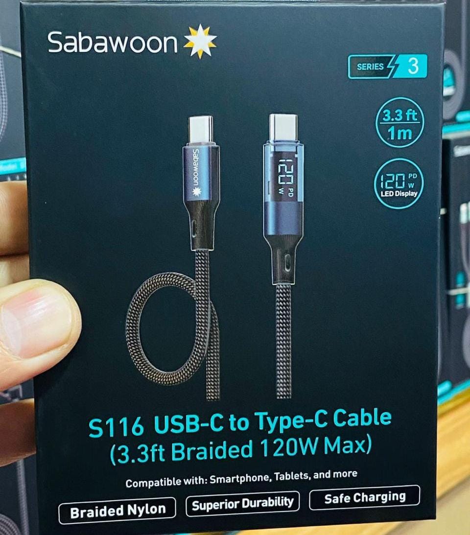 120W USB-C Fast Charging Cable with Digital Display