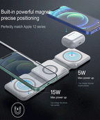 3-in-1 Foldable Magnetic Wireless Charging Station for iPhone, AirPods and Smartwatch
