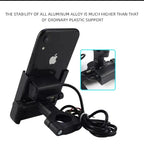 Motorcycle Mobile Holder with Charger | Aluminium Body Phone Mount