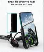 Motorcycle Mobile Holder with Charger | Aluminium Body Phone Mount
