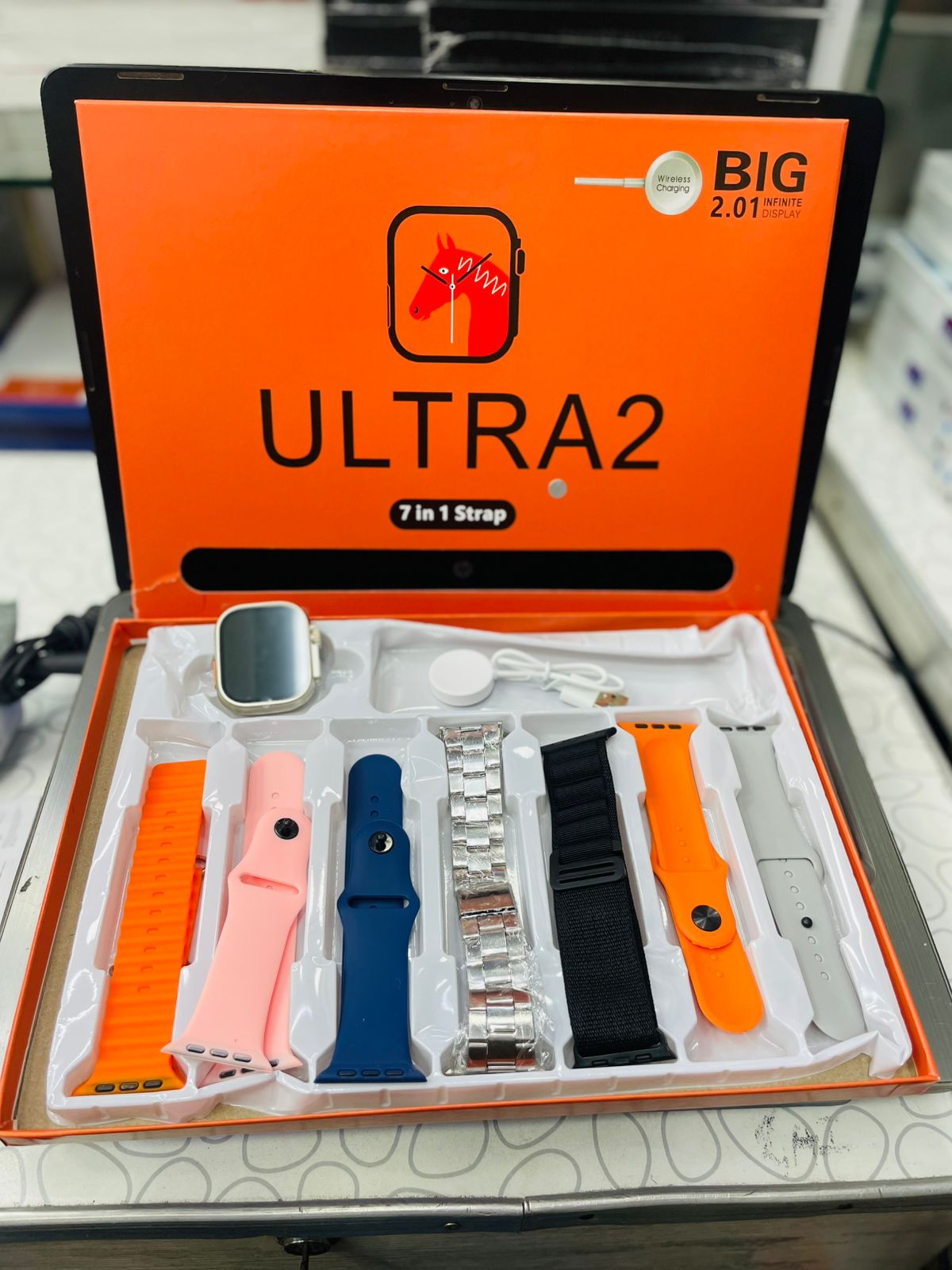 Ultra 2 Smart Watch with 2.01" Display and 7-in-1 Strap Set