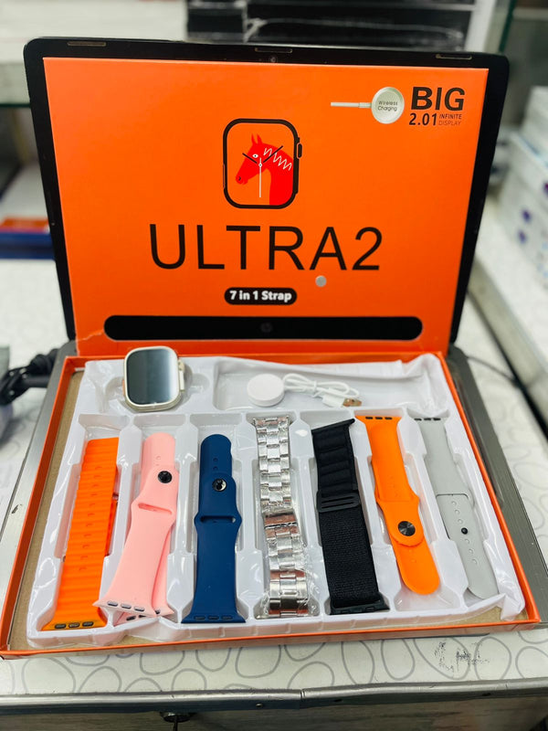 Ultra 2 Smart Watch with 2.01" Display and 7-in-1 Strap Set