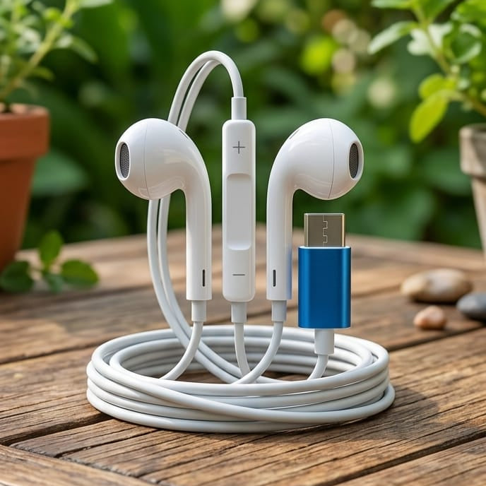 Premium Wired Earphones with Mic, Deep Bass & Storage Case