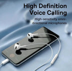 Premium Wired Earphones with Mic, Deep Bass & Storage Case