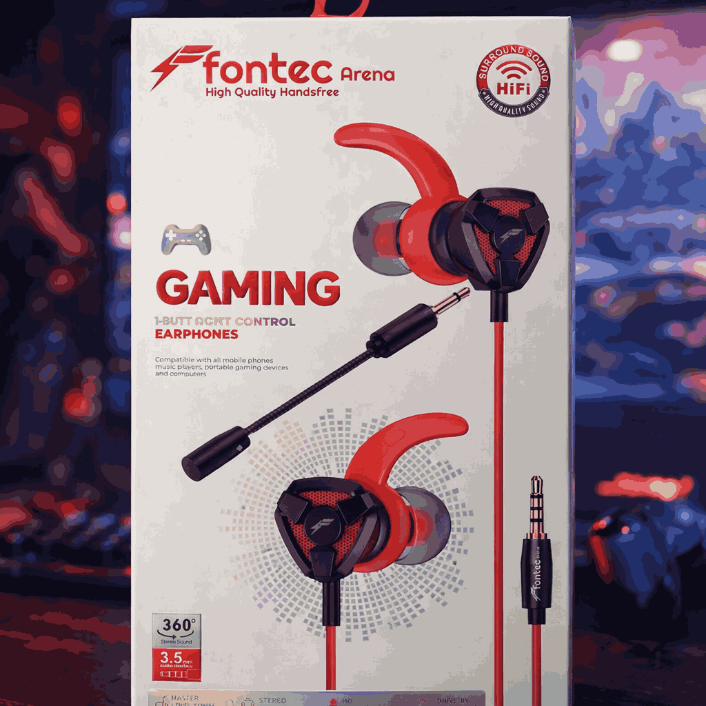 Fontec Arena Gaming Earphones with Detachable Mic 3.5mm