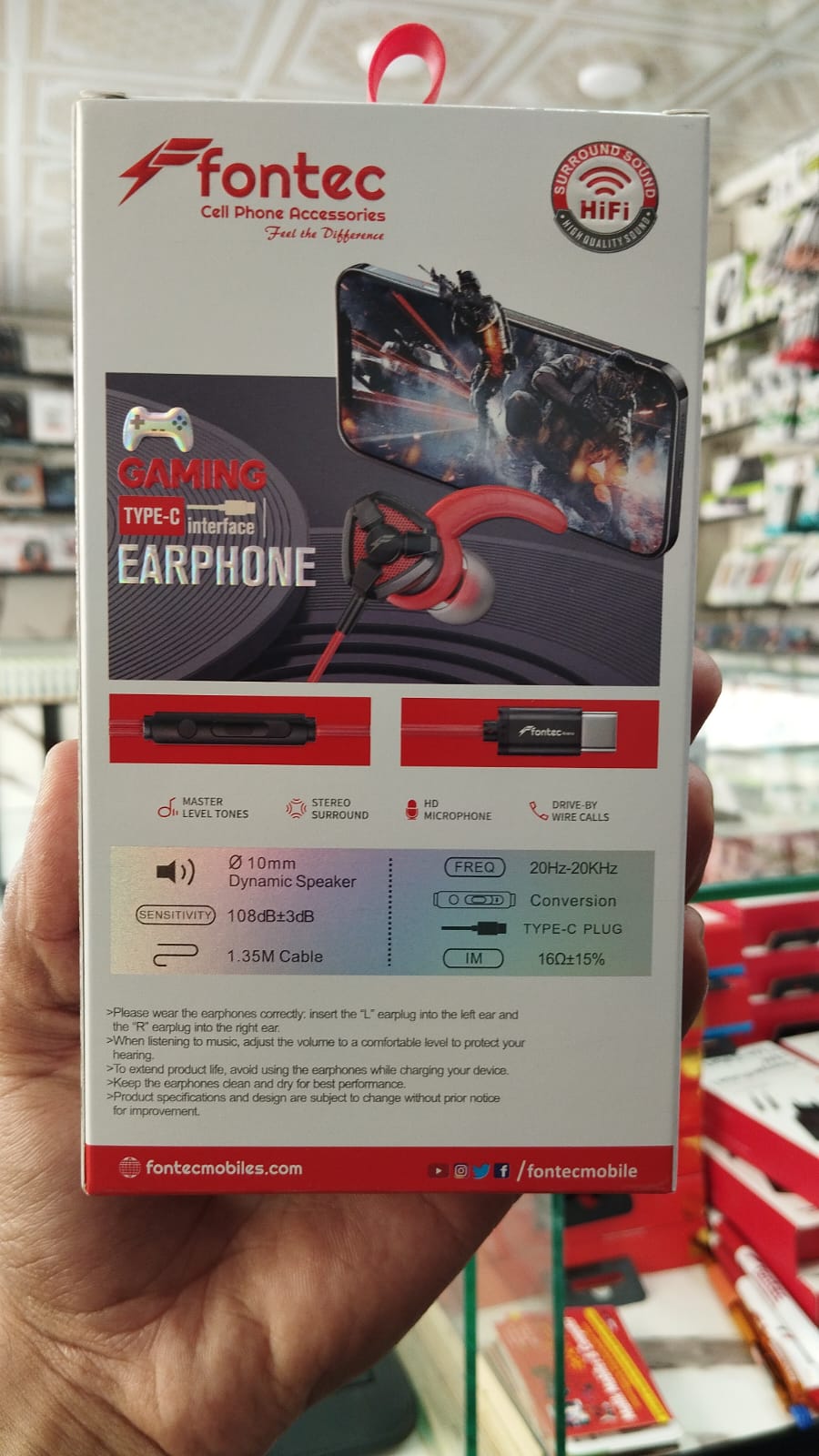 Fontec Arena Type-C Gaming Earphones with Detachable Mic