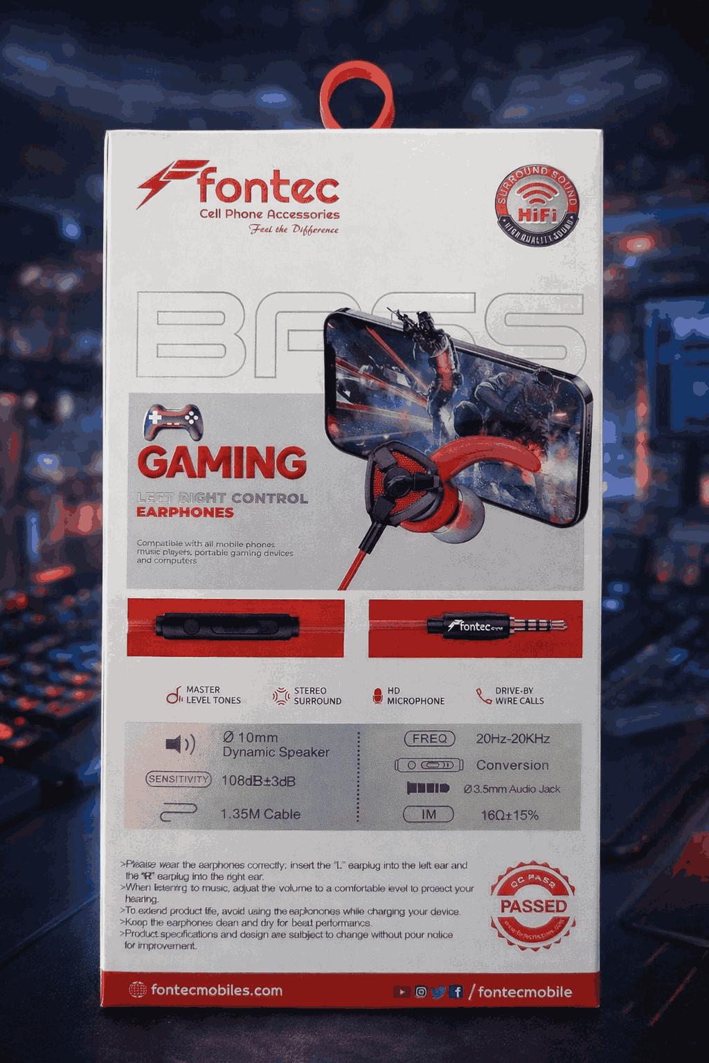 Fontec Arena Gaming Earphones with Detachable Mic 3.5mm