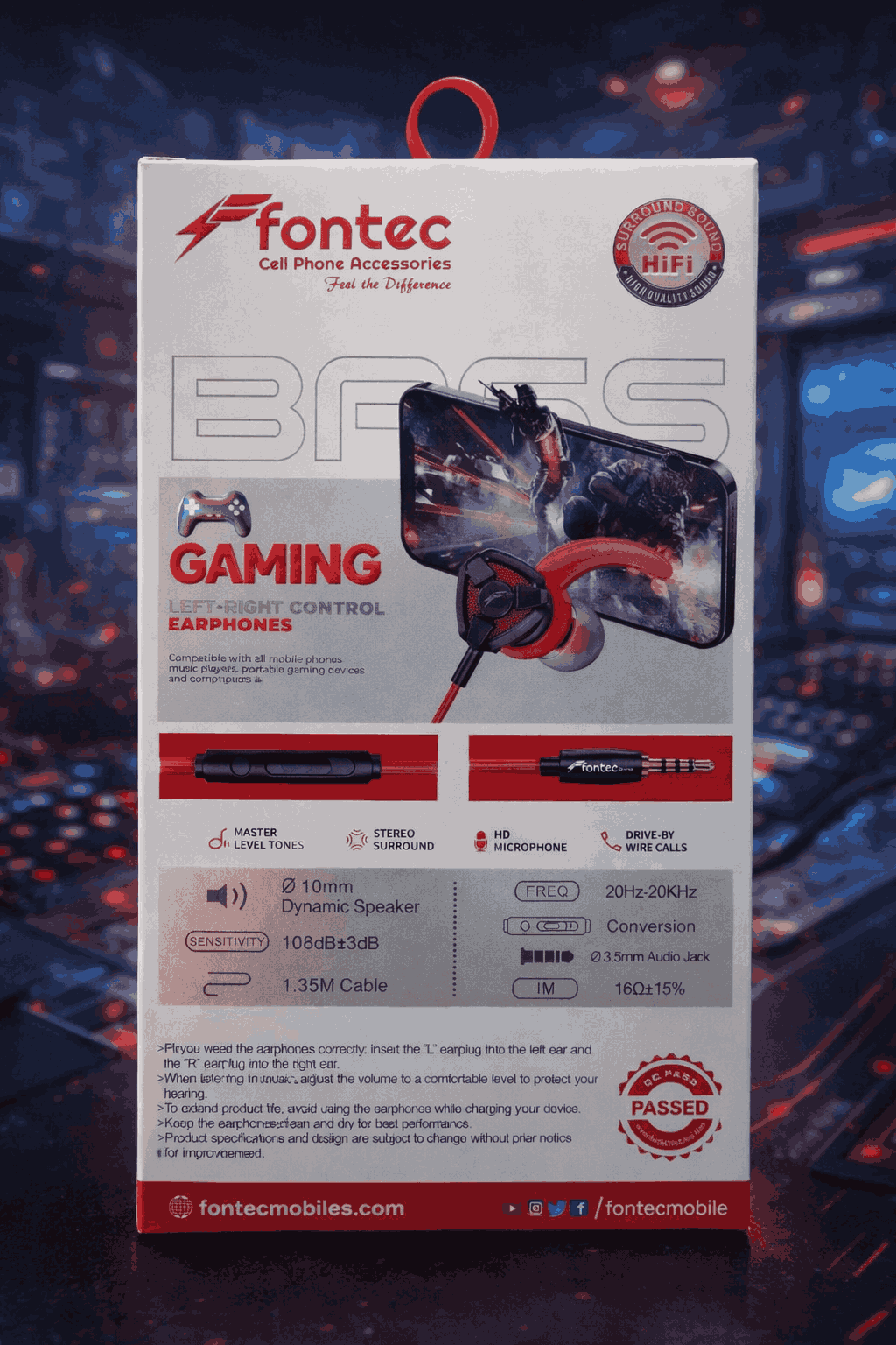 Fontec Arena Type-C Gaming Earphones with Detachable Mic