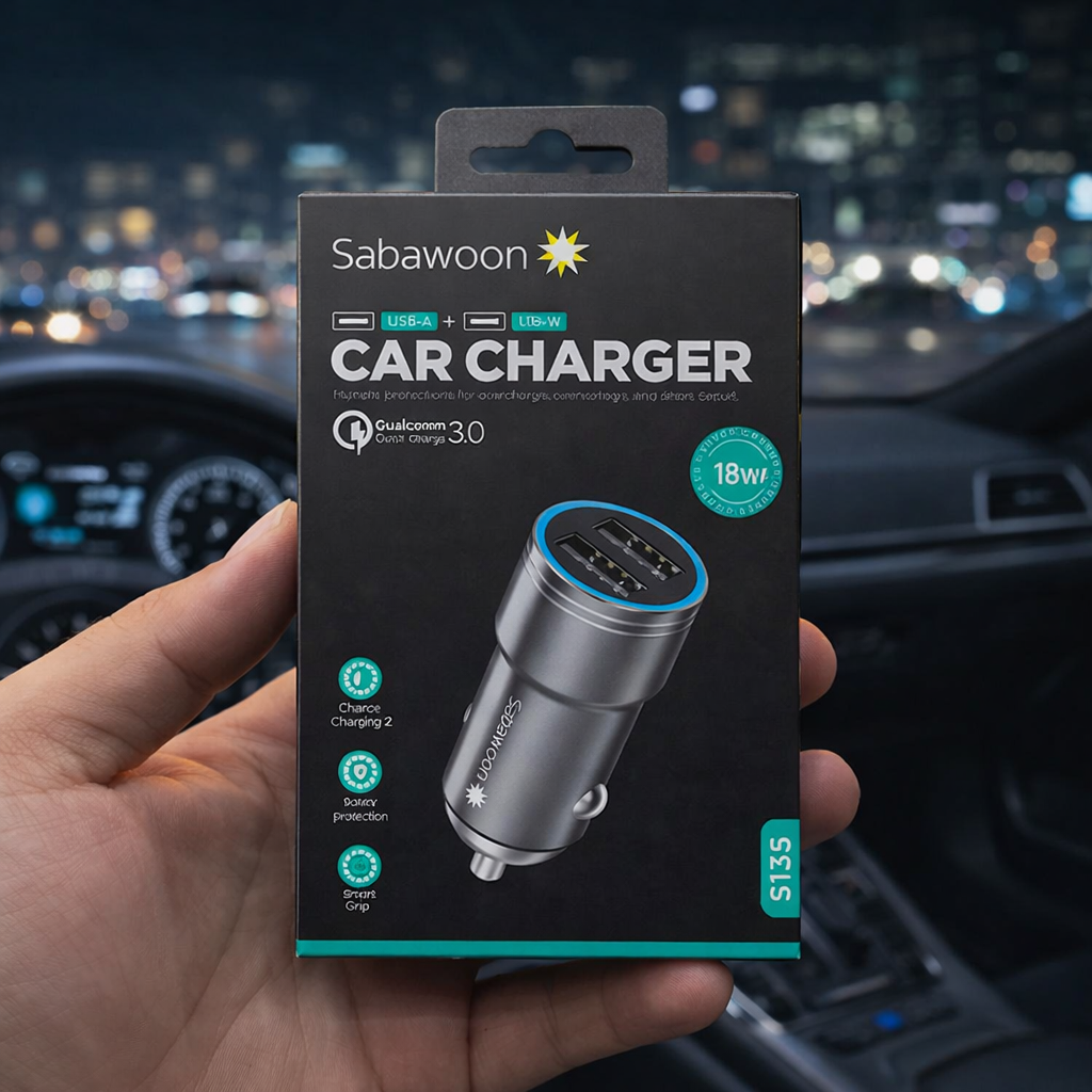 Sabawoon 18W Dual USB Fast Car Charger