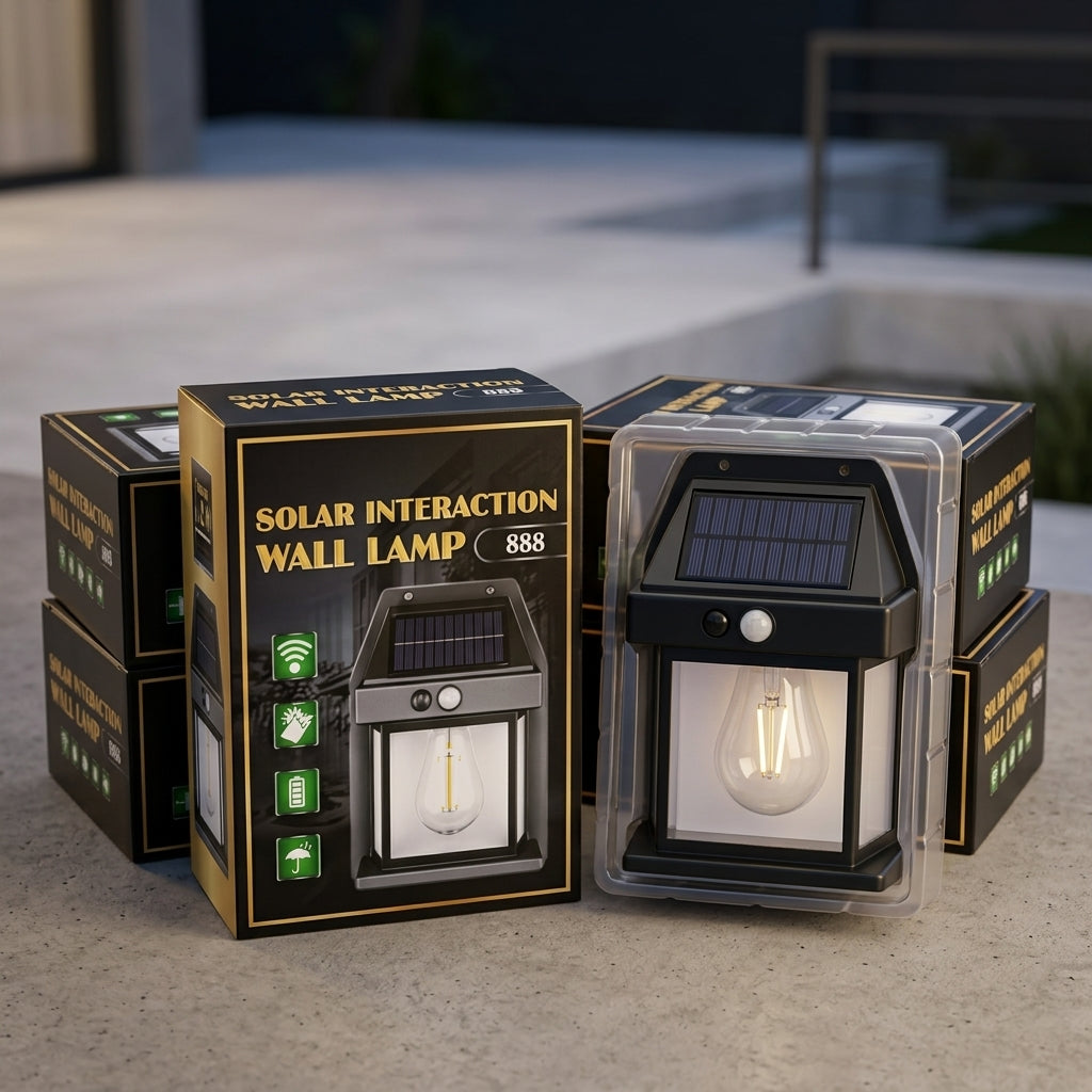 Solar Interaction Wall Lamp Model 888 | Outdoor Waterproof LED Motion Sensor Solar Light