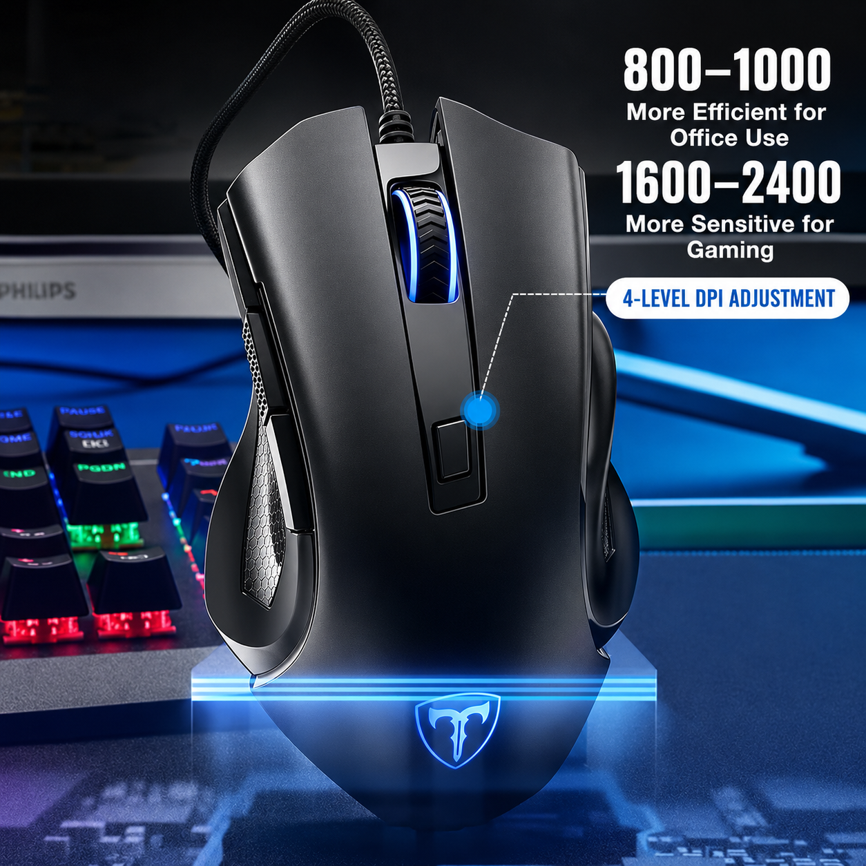 ET Wired Gaming Mouse RGB | Adjustable DPI E-Sports Mouse