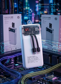 66W Fast Charging Power Bank 20000mAh with Built-in Type-C & Lightning Cables