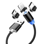 3-in-1 Magnetic Fast Charging Cable for iPhone, Android and USB-C Devices