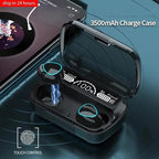 Black Wireless Earbuds with 2000mAh Charging Case