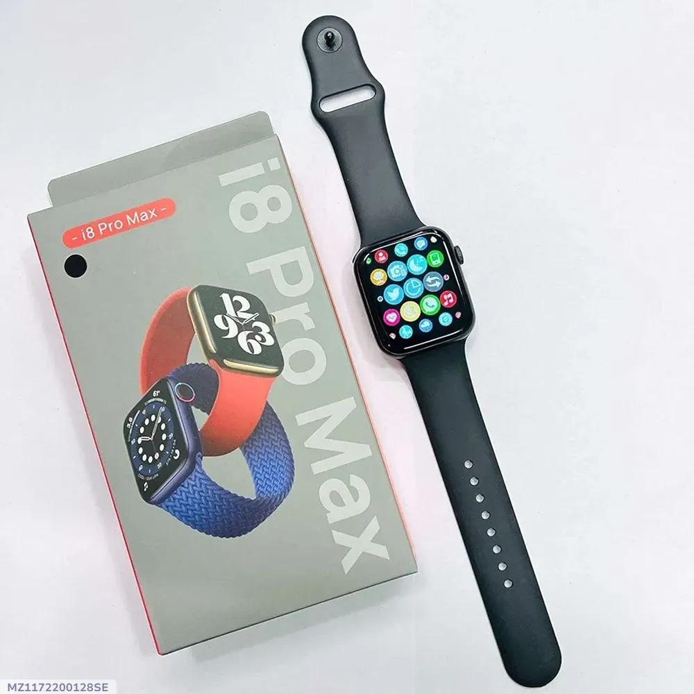 Black Smartwatch with Silicone Band & Fast Charging | i8 Pro Max Style