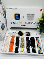 i20 Ultra Max Suit – 10 in 1 Smartwatch & Earphones Bundle | 7 Bands Included