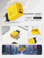 120W 4-in-1 Quick Charging Wall Adapter with USB & Type-C Ports