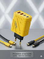 120W 4-in-1 Quick Charging Wall Adapter with USB & Type-C Ports
