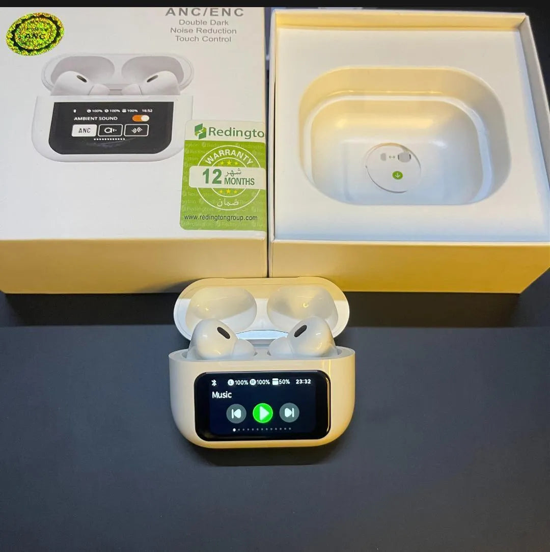 A9 Pro White ANC/ENC Noise-Cancelling Wireless Earbuds