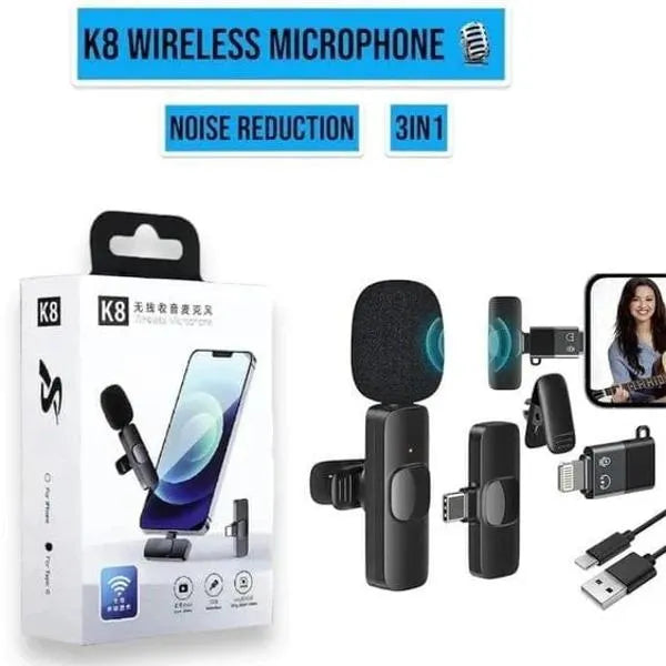 K8 Wireless Lavalier Microphone for Vloggers & Teachers