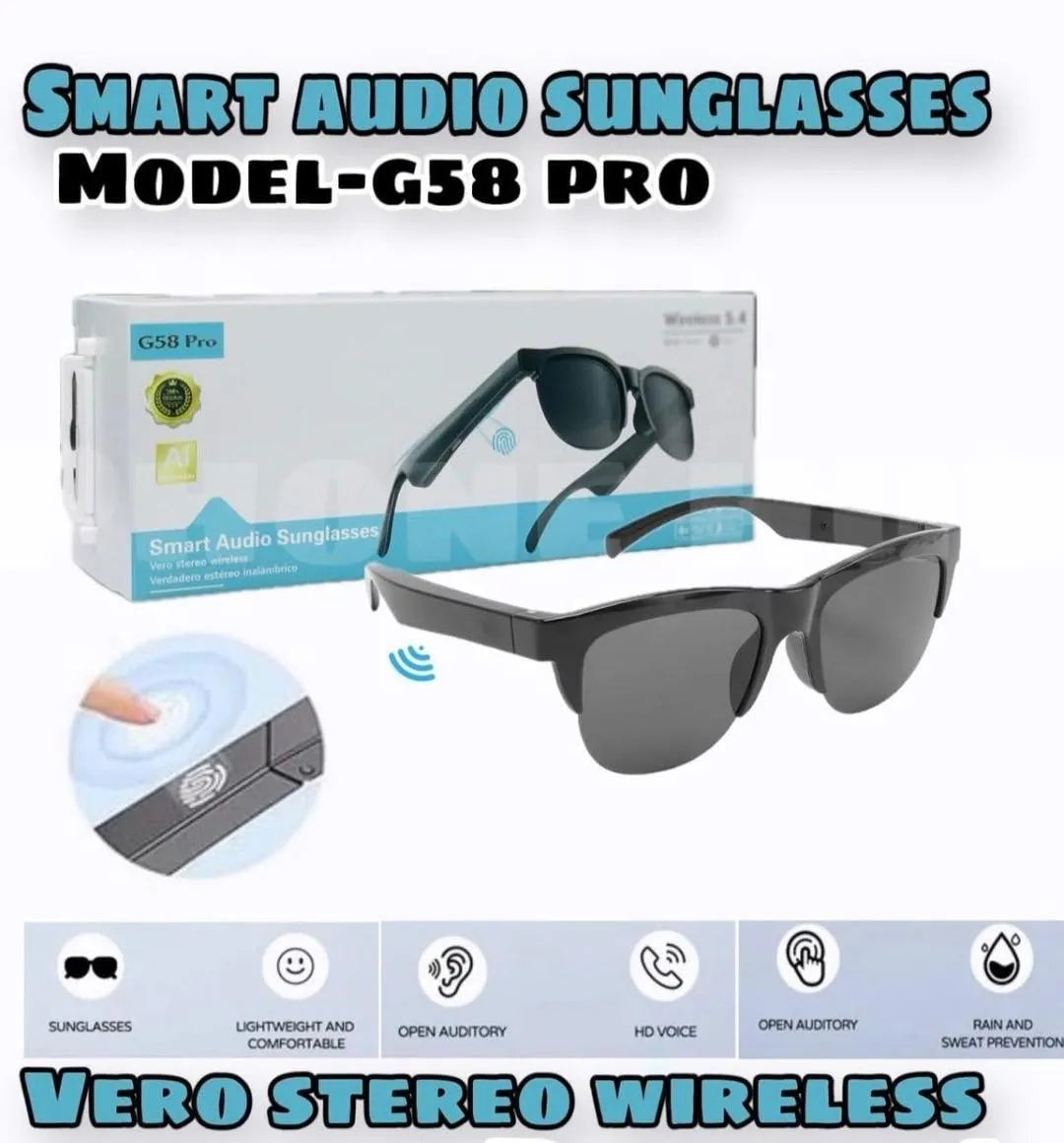 Intelligent Bluetooth Glasses Black | Long Range Audio Gaming Glasses