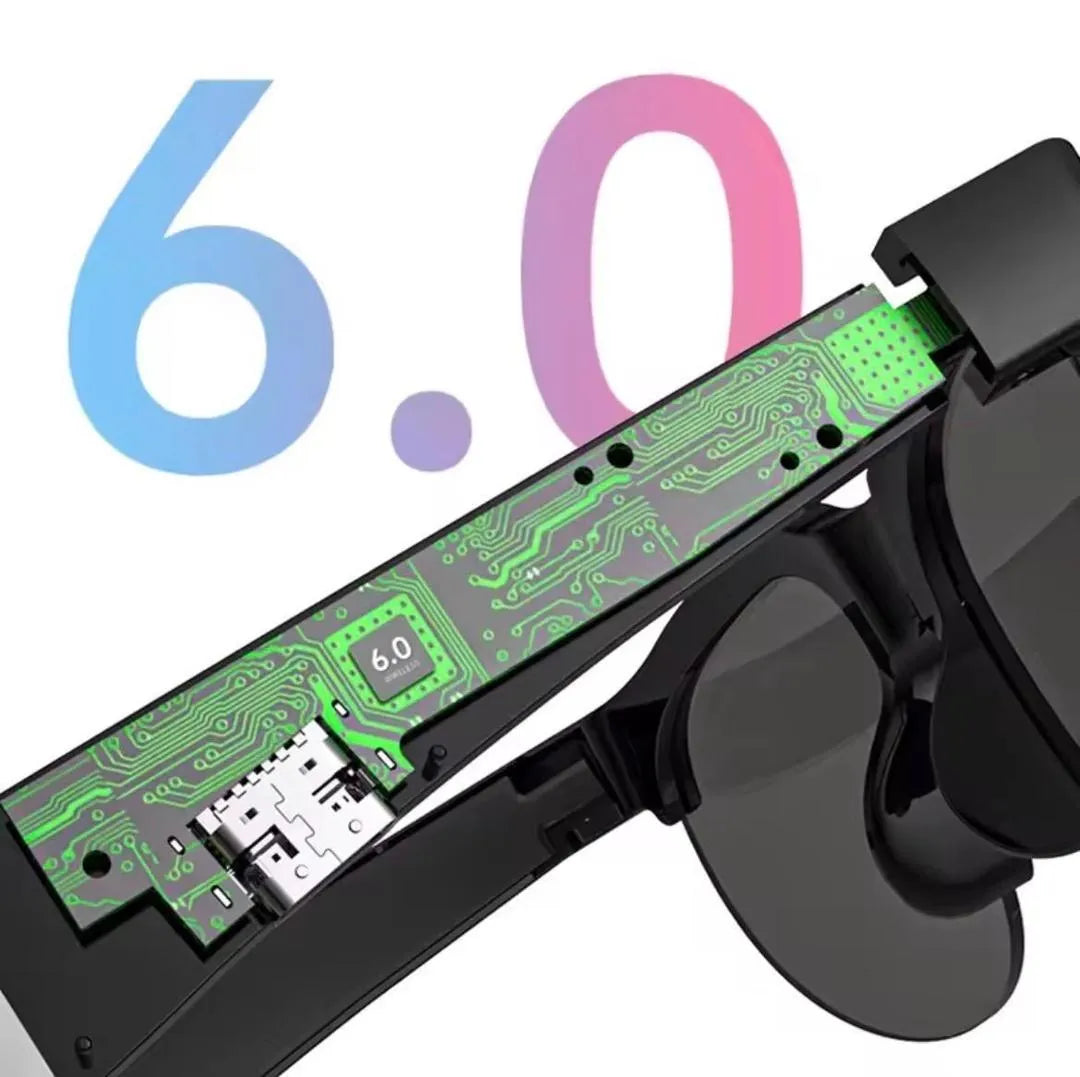 Intelligent Bluetooth Glasses Black | Long Range Audio Gaming Glasses
