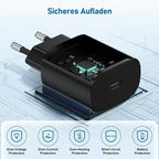 25W PD USB-C Fast Charger Adapter with Type-C Cable