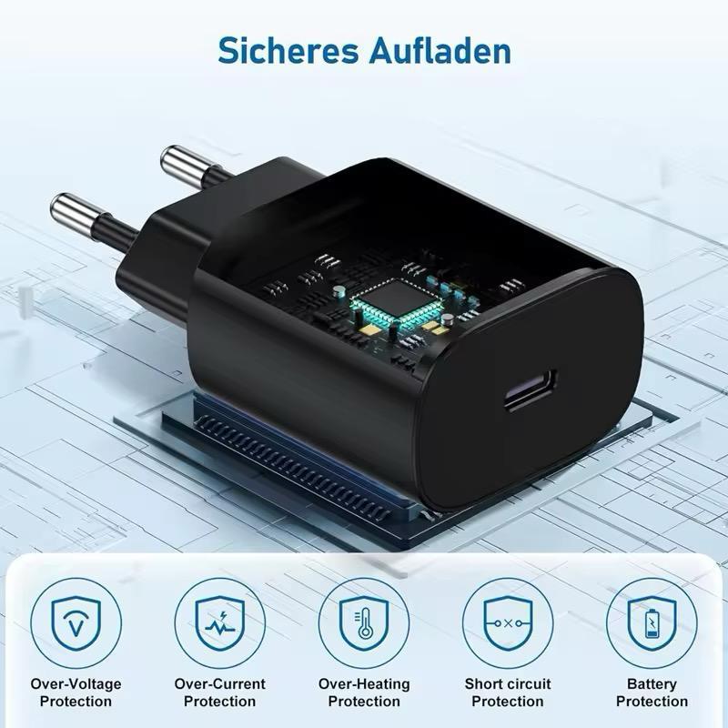 25W PD USB-C Fast Charger Adapter with Type-C Cable
