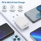 25W PD USB-C Fast Charger Adapter with Type-C Cable