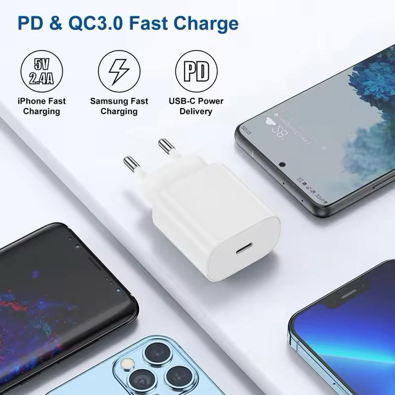 25W PD USB-C Fast Charger Adapter with Type-C Cable